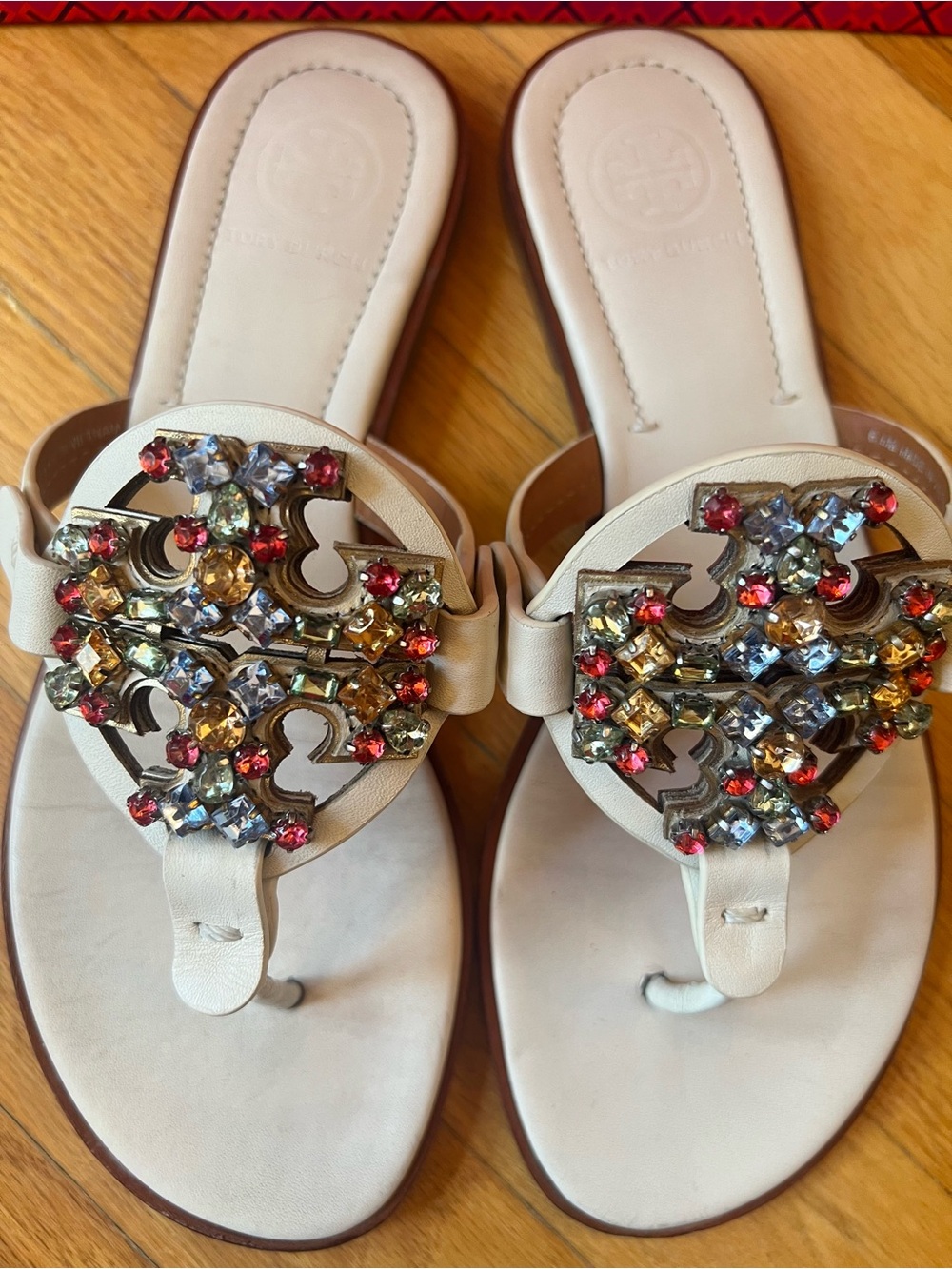 Tory Burch Multicolor Crystal Miller Leather Sandals - Picture 5 of 12